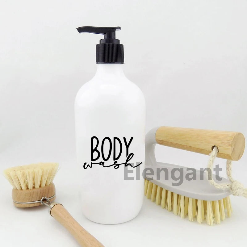 Bathroom Shampoo Body Wash Label Vinyl Sticker Bottle Jar Dispenser Labels Decals Decoration Home Organisation Storage Label