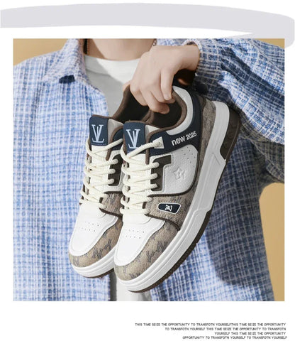 Men's Shoes, Spring 2025 New Printed German Training Board Shoes, Versatile, Niche, High-end, Sports and Leisure Shoes