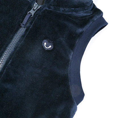 Kids school clothes boy/girl school vest navy velour lining hooded outside jacket front zippers and embroided heart kids tops