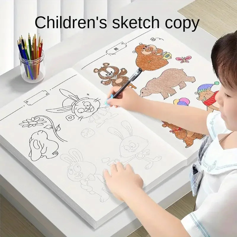 Children Drawing Line Tracing Book Toddler Pen Writing Control Practice Manual Cartoon Sketch Montessori Coloring Book Kids Toy