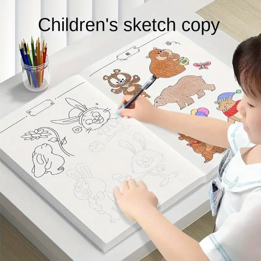Children Drawing Line Tracing Book Toddler Pen Writing Control Practice Manual Cartoon Sketch Montessori Coloring Book Kids Toy