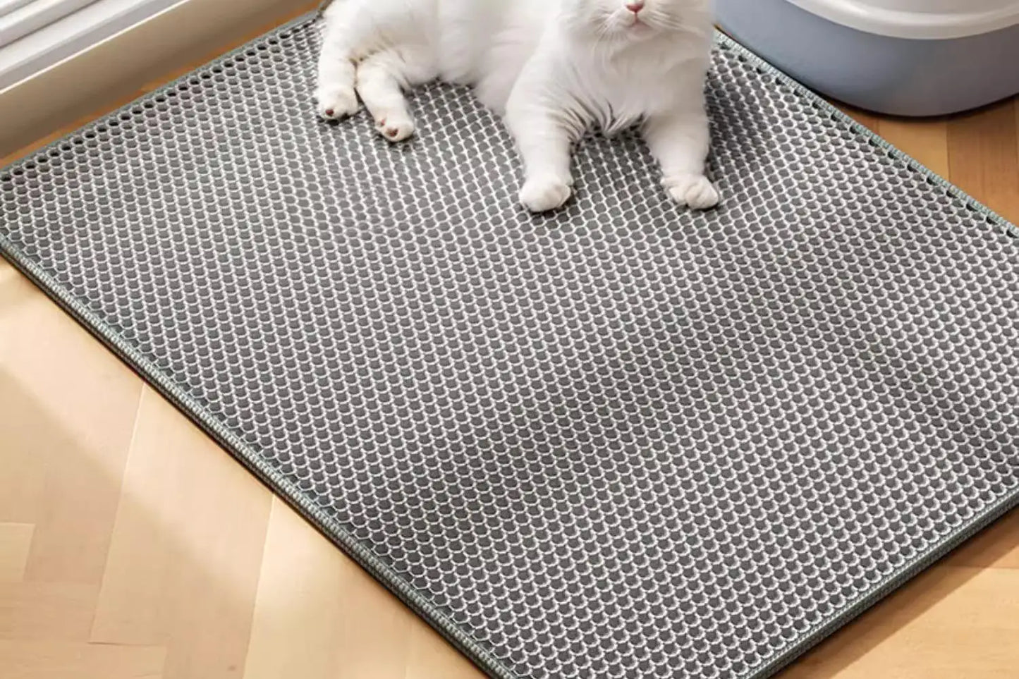 Extra Large Cat Litter Mat Heavy Duty Waterproof 2 Layer Non Slip Washable Pet Floor Protector Litter Box Sand Stopper