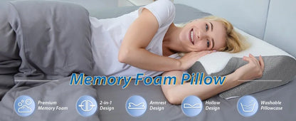 1pc Memory Foam Cervical Pillow Fast Rebound Memory Sleeping Pillows 2in1 Ergonomic Orthopedic Pillow for Neck Pain Neck Pillow