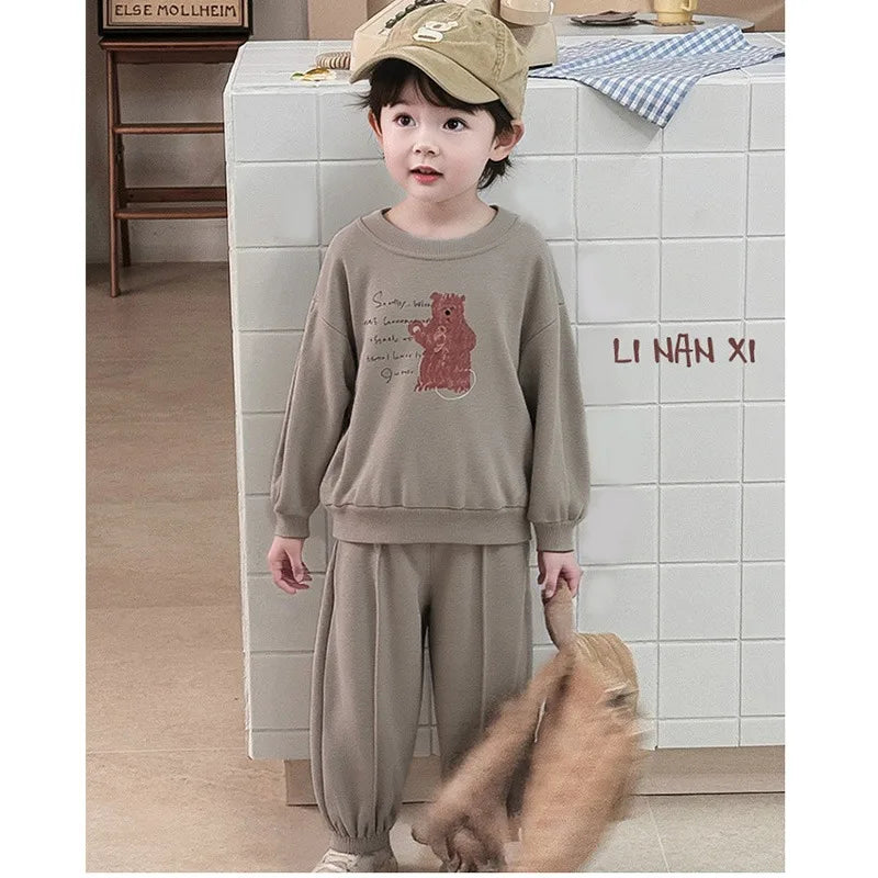 Kids Clothes Sets 2025 Autumn Winter Sport Suits for Boys Cartoon Sweatshirts+pants Tracksuits for Girls Toddler Outfits Sets