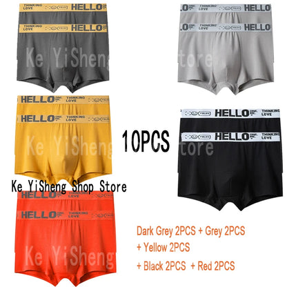 10PCS Men's underwear mid-waist breathable lightweight boxers boxers letter suit men's underpants in multiple colors