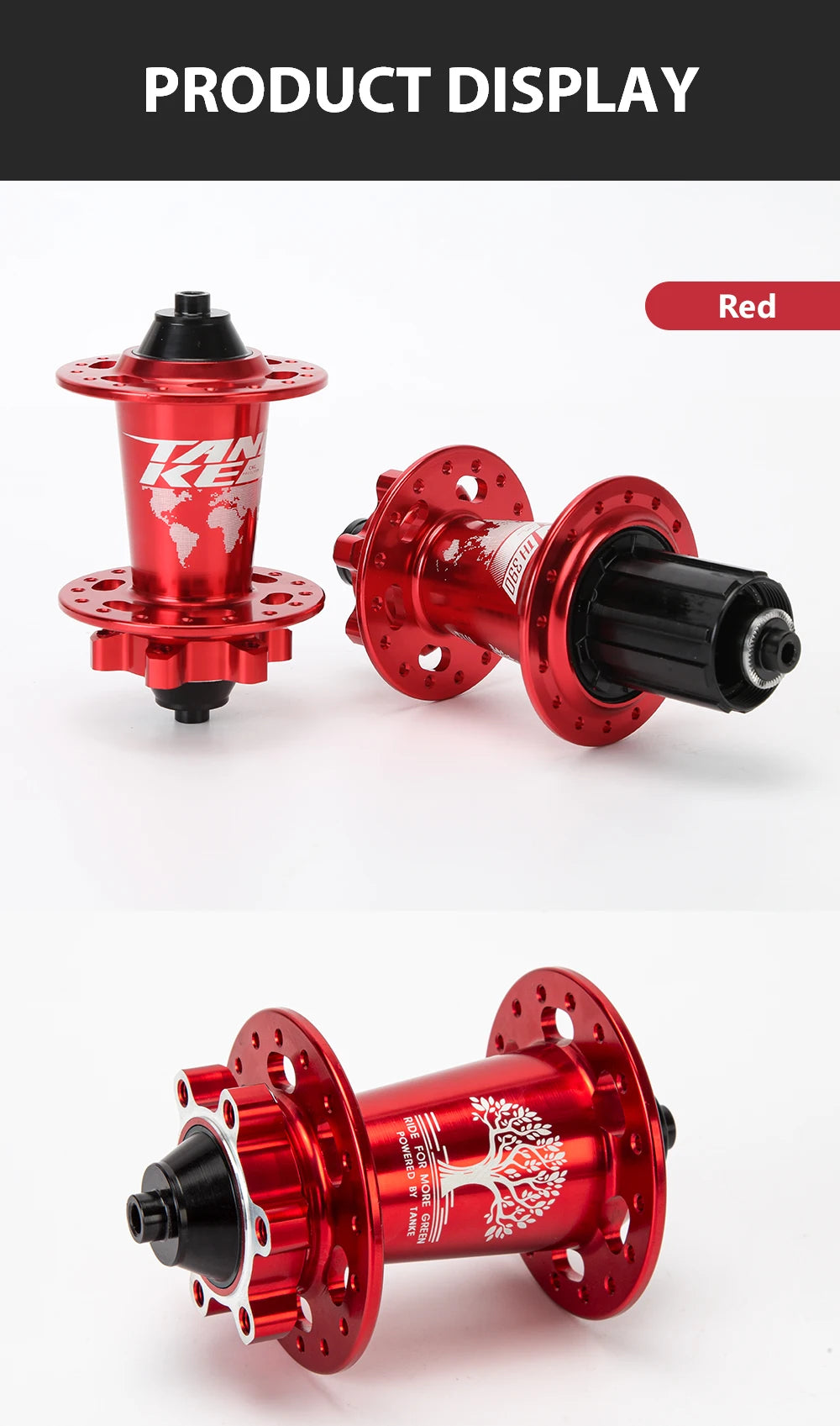 TANKE 120 Click Hub 6 Bearing MTB Mountain Bike Hub Front Rear 28 32 36 Holes QR Thru-axle Exchange Disc Brake Bicycle Hubs HG