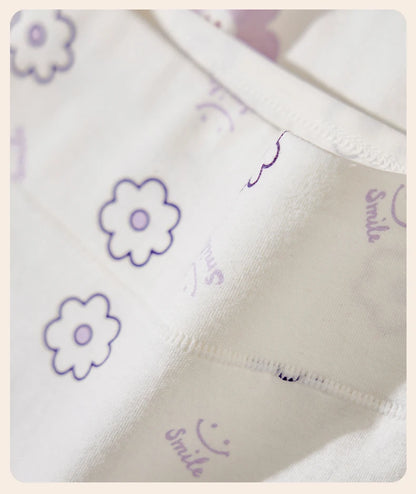 4Pcs/Set Cotton Panties Women High Waist Slimming Underwear Cute Print Young Girls Briefs Plus Size M-4XL Soft Female Lingerie