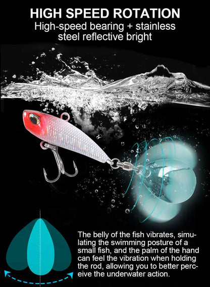 WALK FISH 7g 11g 15g 21g Spinner Bait Metal VIB Fishing Lure Rotating Tail Vibration Sequins Japan Wobbler Trolling Bait Pesca