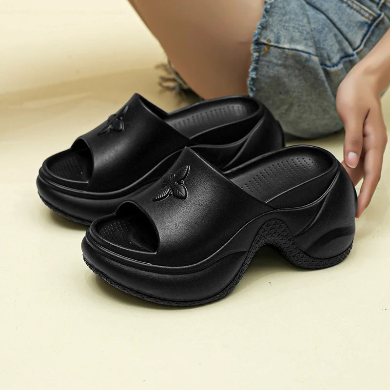 أحذية نسائية ربيعية مقاس 35-40، نعال كلوفر، كعب عالٍ، صنادل قابلة للتنفس، أحذية كاجوال جديدة بنعل ناعم