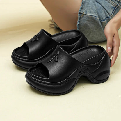 أحذية نسائية ربيعية مقاس 35-40، نعال كلوفر، كعب عالٍ، صنادل قابلة للتنفس، أحذية كاجوال جديدة بنعل ناعم