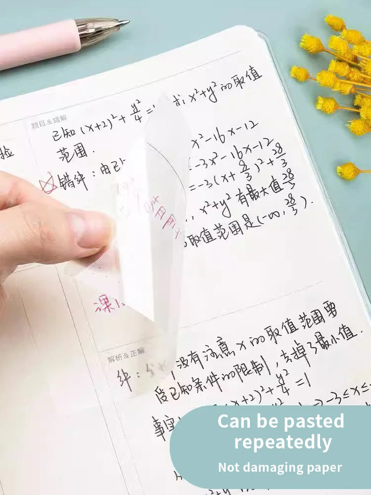 50 Sheets PET Transparent Sticky Notes Perspective Waterproof Clear Fluorescence Memo Pad Stationery School Office Supplies