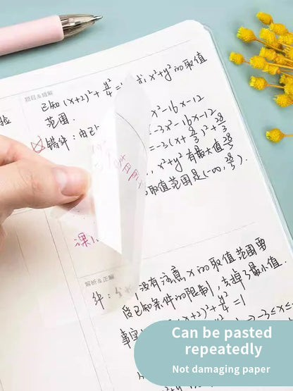 50 Sheets PET Transparent Sticky Notes Perspective Waterproof Clear Fluorescence Memo Pad Stationery School Office Supplies