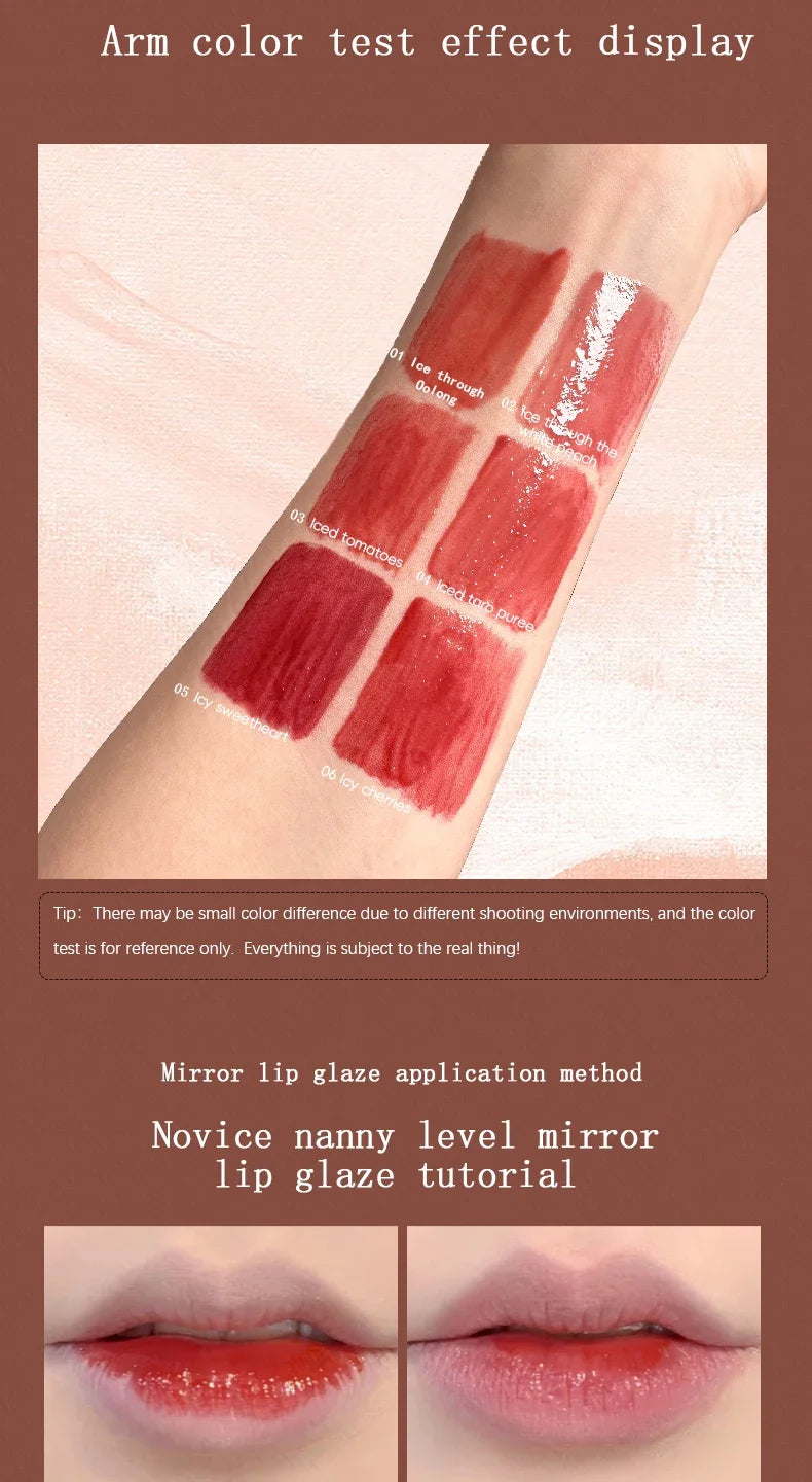 Mirror Lip Gloss Lip Gloss Lip Moisturizing Liquid Lipstick Waterproof Long-lasting Brightening And Non Fading Lip Gloss