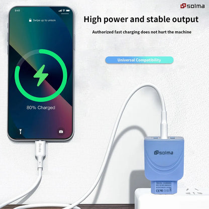 EU Plug 3 Ports USB Charger Charge For Mobile Phone Plug Charging Adapter Portable Wall Mobile Charger