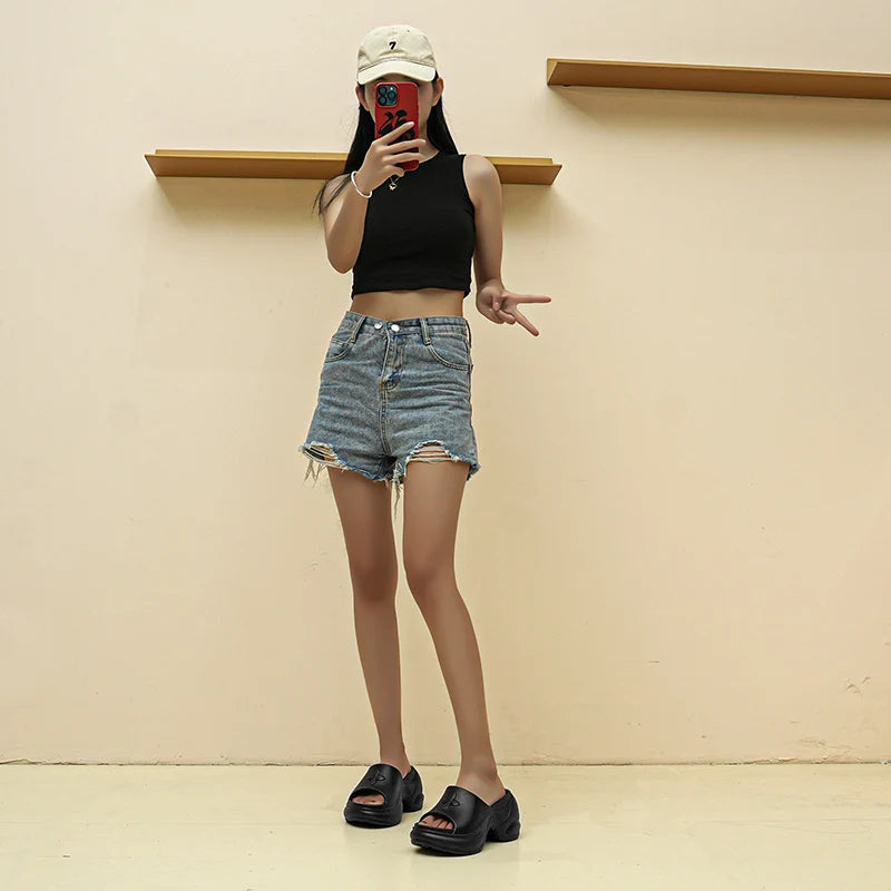 أحذية نسائية ربيعية مقاس 35-40، نعال كلوفر، كعب عالٍ، صنادل قابلة للتنفس، أحذية كاجوال جديدة بنعل ناعم