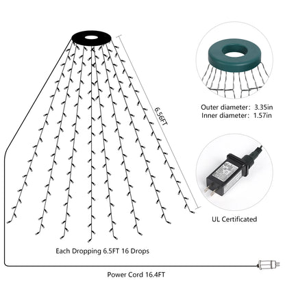 2-meter Christmas tree ring light string warm light decorative light