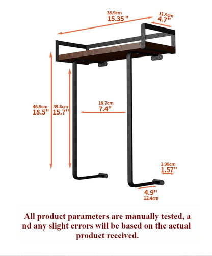 Bathroom Towel Rack Made of Iron and Wooden Wall Mounted Shampoo Shelf Shower Holder Toilet Storage Bar Hardware Accessories