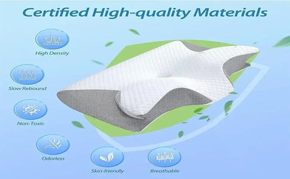 Sleep Memory Neck Pillow Butterfly Slow Rebound Comfortable Memory Foam Sleep Pillow Cervical Orthopedic Neck Massage Bed Pillow