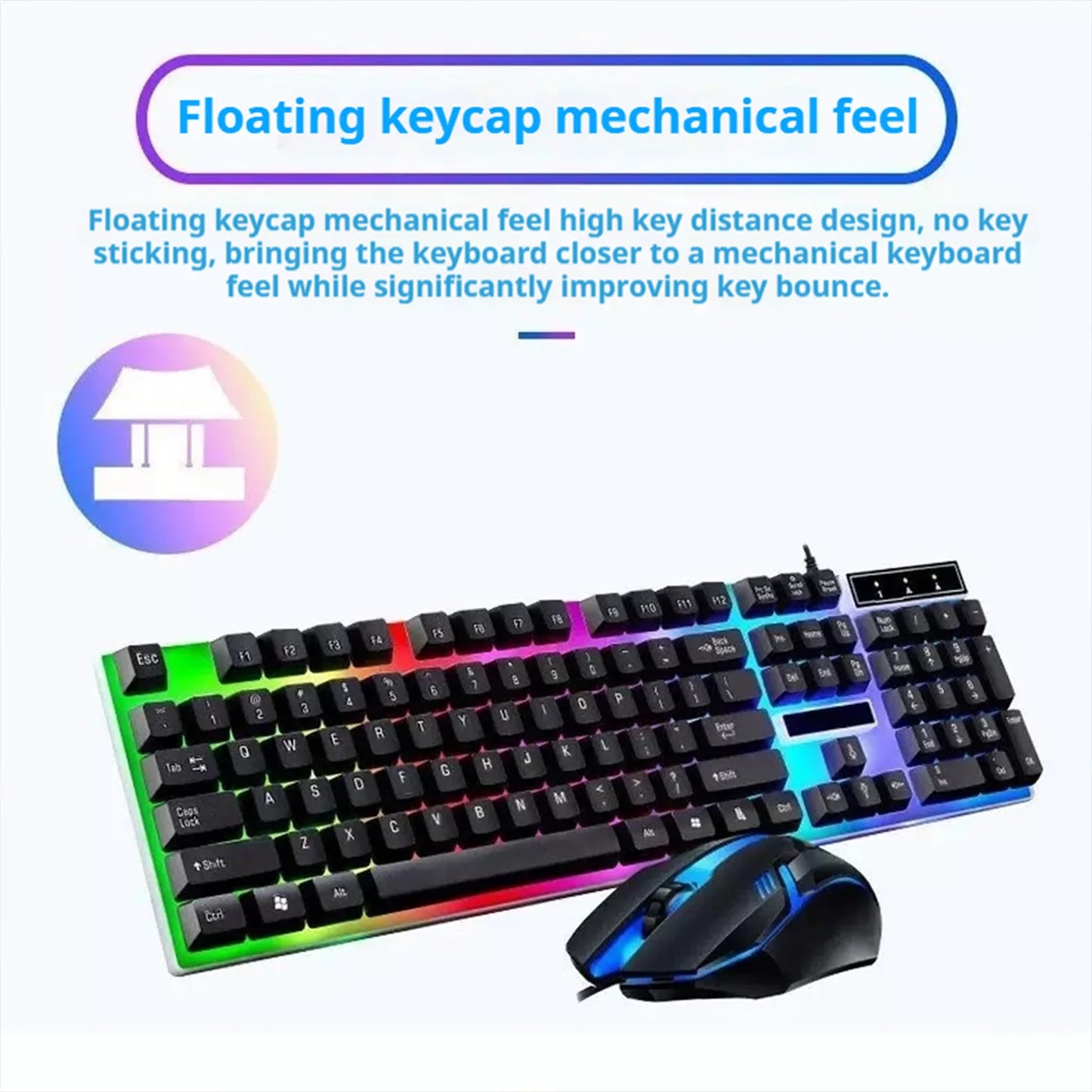 Practical Computer Mouse USB Mechanical Gaming Keyboard Mouse Anti-slip Matte Computer Keyboard For Suitable For PC And Tablets