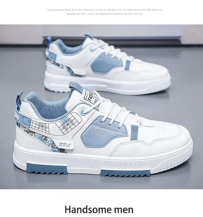 Men's shoes 2025 summer new breathable white shoes men's trendy and versatile thick soled sports board shoes trendy shoes