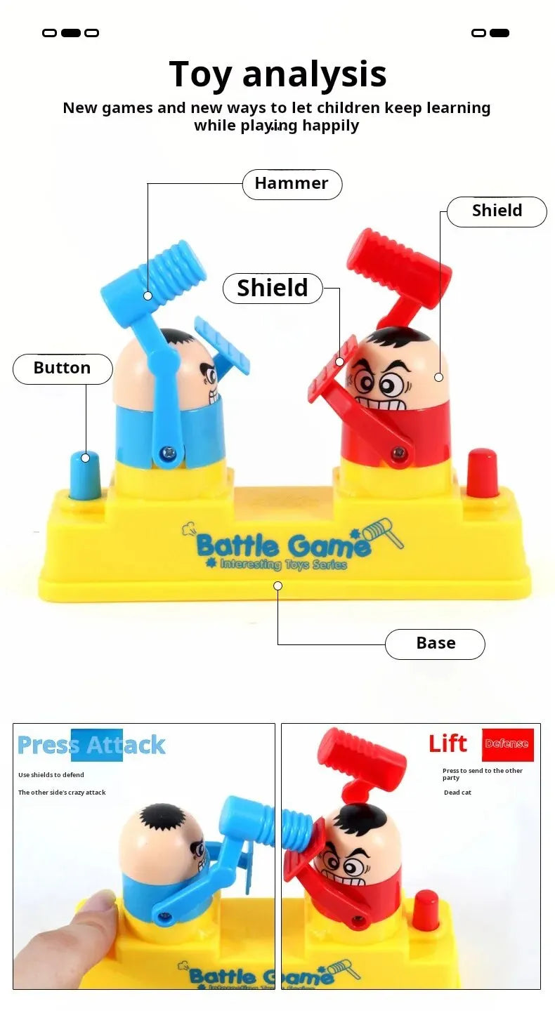 Mini Children's Head Knocking Little Man Fighting Red and Blue Attack and Defense Twin Parent Child Finger Fighting Game Machine