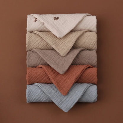 5PC Baby Towel New Born Items Stuff Muslin Squares Infant Newborn Hand Bath Shower Face Towels Soft Cotton Gauze Baby Washcloth