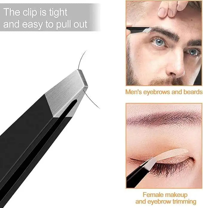 Ouriner Eyebrow Tweezer Colorful Hair Beauty Fine Hairs Puller Stainless Steel Slanted Eye Brow Clips Removal Makeup Tools