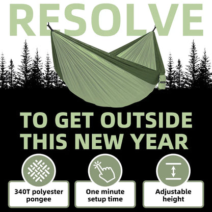 Outdoor Camping Hammock Portable Hammock Single or Double Hammock Camping Accessories Indoor Garden Yard Hammock Swing Travel