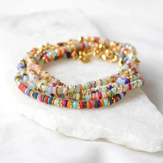 KKBEAD Boho Bracelet for Women – Colorful Shell & Dis Beads Y2K Summer Beach Pulseras Mujer Gift