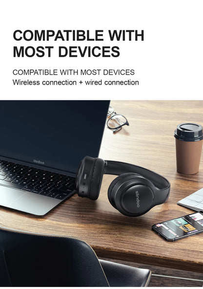 Siindoo JH-919 Wireless Bluetooth Headphones Foldable Stereo Earphones Super Bass Noise Reduction Mic For Iphone Laptop PC TV