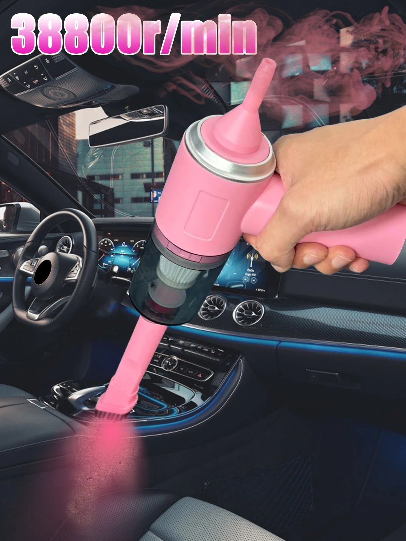 مكنسة كهربائية لاسلكية للسيارة بقوة 5500 باسكال وقوة 120 وات، مكنسة كهربائية محمولة عالية الطاقة للاستخدام المنزلي والمكتب والسيارة