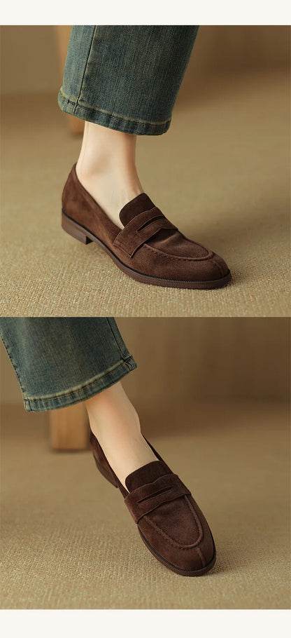 Shoes for Women 2024 Summer Brown Casual Flats Ladies Shoe Fashion Suede Loafers Soft Sole Non-Slip Feminino Zapatos Mujer