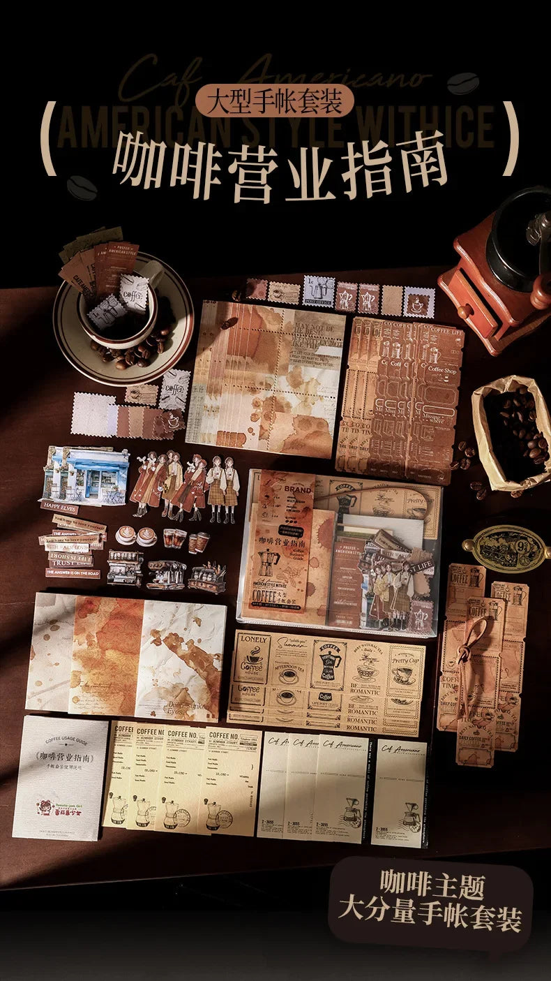 125piece Coffee Business Guide Writing Notebooks Coffee Handbook Decoration Notebooks Handbook School Large Portion