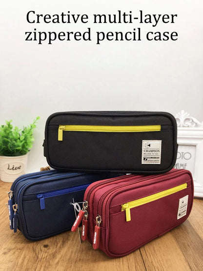1PC Large Capacity Pencil Case Stationery Cute Boys Girls Gift Bag Pen Box Pencil Cases Storage Student School Office Supplies