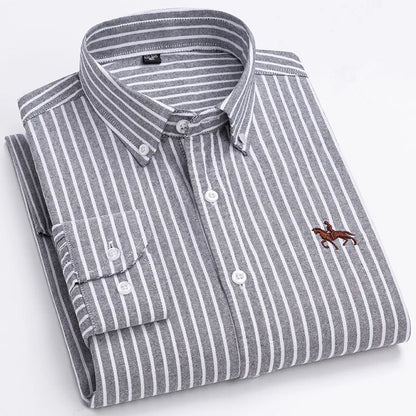 Plus 5XL 6XL Mens Oxford Shirts 100% Cotton Spring Long Sleeve Casual Business Formal Dress Shirt Regular Fit Social Man Clothes