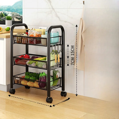 Kitchen Storage Ra Doorstep Drop off Mobile Cart Standalone Floor-Mounted Multi-Functional Organizer for Cooking Utensils