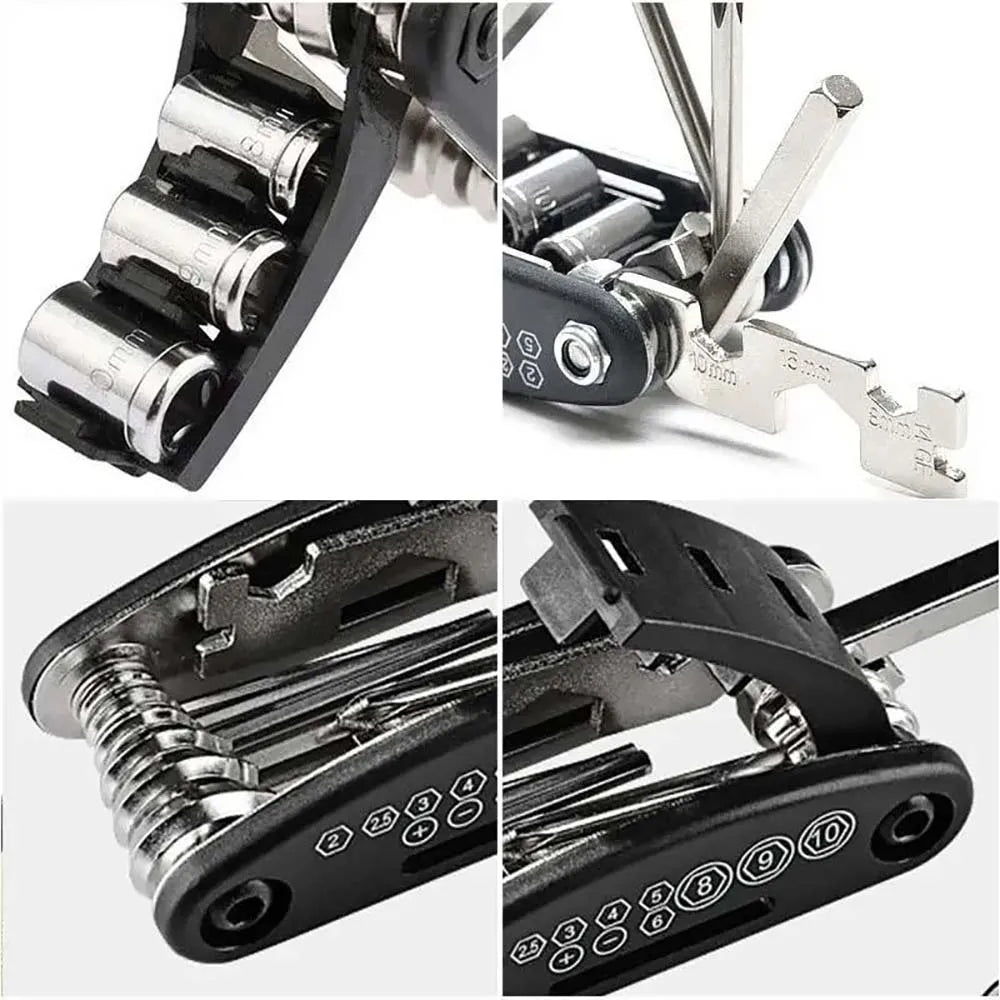 16 in 1 Mountain Bike Portable Socket Multipurpose Wrench Bicycle Multi Tool Screwdriver Motorcycle Bicycle Repair Tools