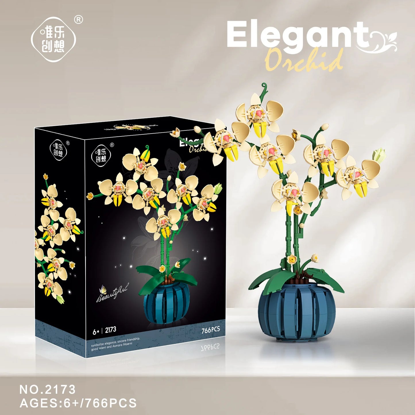 Building Blocks Orchid Flowers Bouquet Flower Blocks Bonsai Plant Model Bricks Romantic DIY Home Decoration Toy for Kids Gift