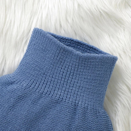 Kids Clothes Set 0-9M Autumn Winter Blue Casual Outerwear Newborn Infant Boys Long Sleeve Sweaters Pullovers+Pants Toddler Suits