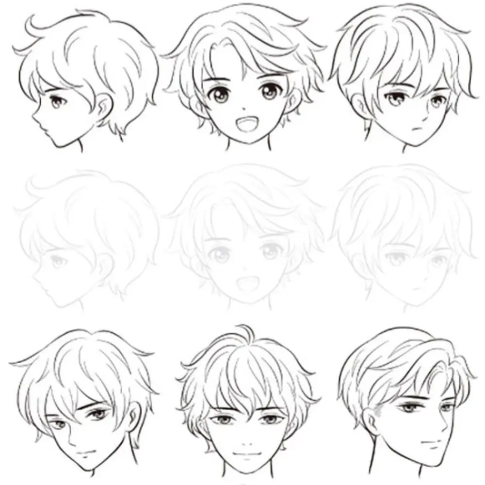 2PCS Comics Girl Boy Comics Hand Drawn Tutorial Book Novice Zero Basic Learning Line Draft Practice Book Studying