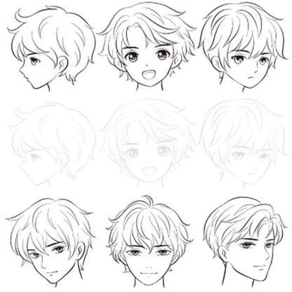 2PCS Comics Girl Boy Comics Hand Drawn Tutorial Book Novice Zero Basic Learning Line Draft Practice Book Studying