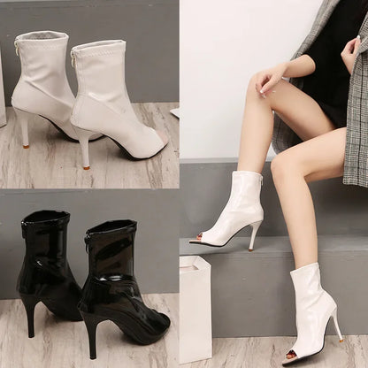 Women's Shoes 2024 High Quality Slip-on Women's Boots Fashion Pleated Office and Career Sexy Pointed Zapatos