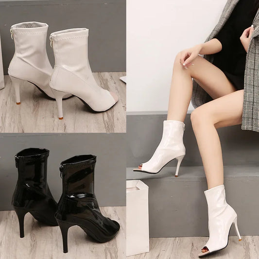 Women's Shoes 2024 High Quality Slip-on Women's Boots Fashion Pleated Office and Career Sexy Pointed Zapatos
