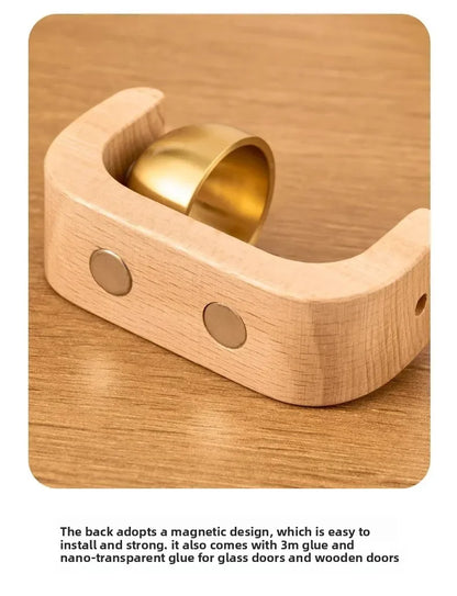 Dopamine Wind Chime Magnetic Indoor Wind Chime, Oak Material Doorbell Copper Bell, Walnut Copper Trim Home Wind Chime Doorbell