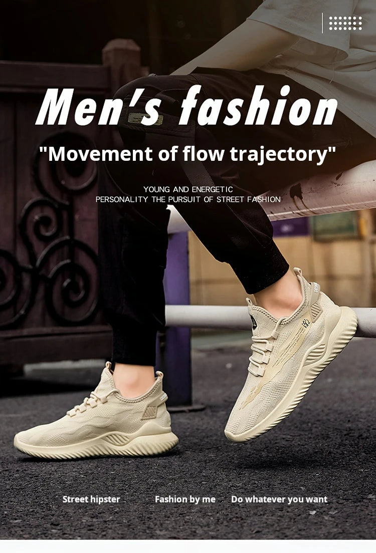 Men Sneakers 2025 Men Tennis Shoes New Fashion Spring and Summer Leisure Walking and Running Breathable Flat Bottom Gym Sports