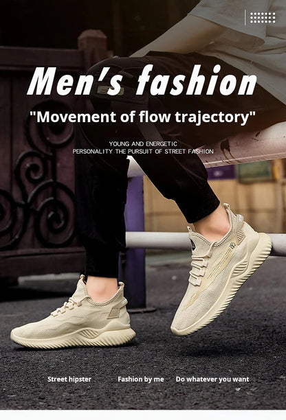 Men Sneakers 2025 Men Tennis Shoes New Fashion Spring and Summer Leisure Walking and Running Breathable Flat Bottom Gym Sports