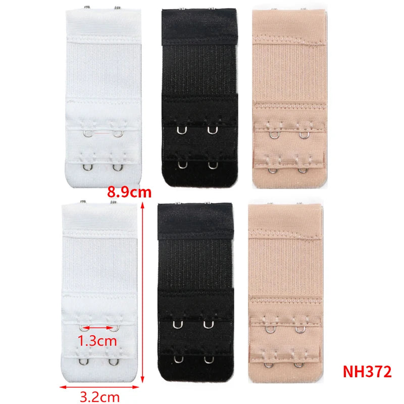 3/4/6/8pcs Bra Extender for Women's Elastic Bra Extension Strap Hook Clip Expander Adjustable Belt Buckle Intimates Accessories