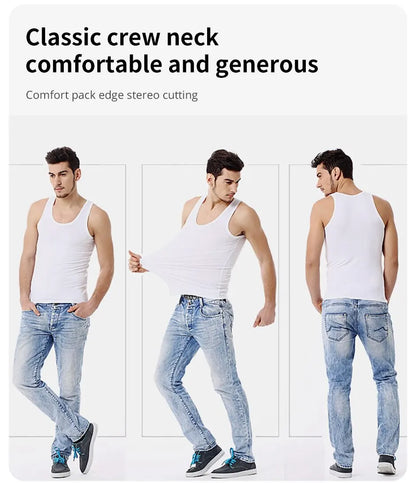 1/3/5 Piece Men's Cotton Sports Skinny Vest Teenagers Leisure Joker Sleeveless T Men's Fitness Training Simple Top