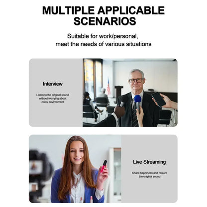 Wireless Lavalier Microphone Portable Audio Video Recording Mini Mic For iPhone Android Live Broadcast Gaming Phone With Receive