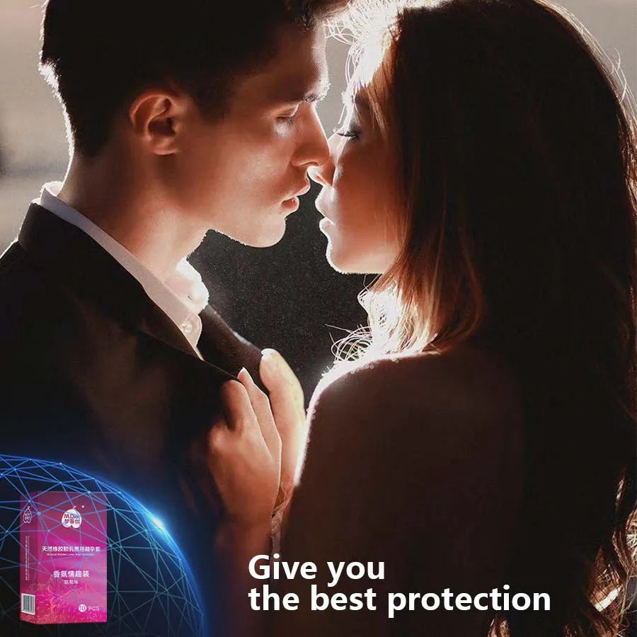 10PCS fruit flavored condoms, safe sex lubricant condoms, male condom, strawberry flavored sexy condoms